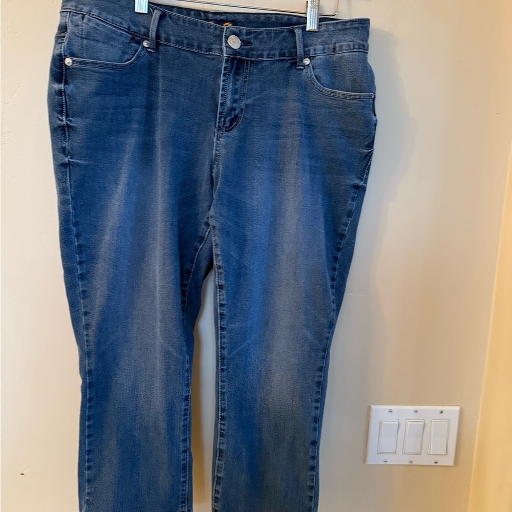 Seven7 Blue Skinny Jeans with Subtle Fading Sz.16W